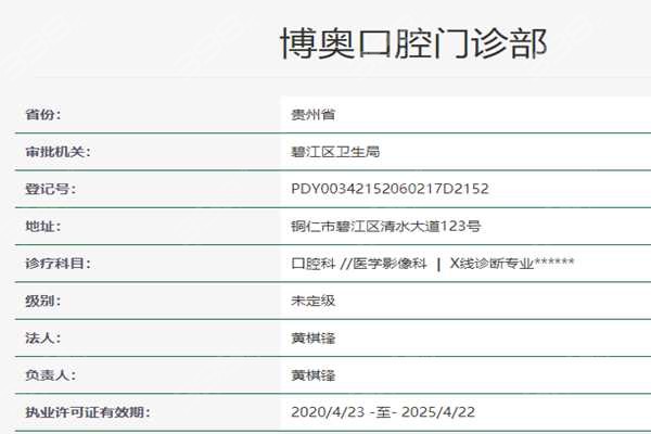 铜仁博奥口腔医院资质