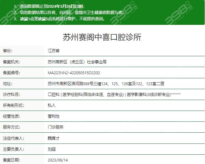 苏州赛阁中喜口腔诊所正规吗？