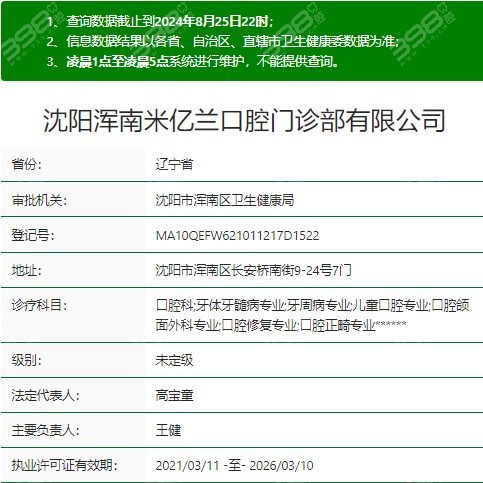 沈阳米兰口腔长安桥店资质