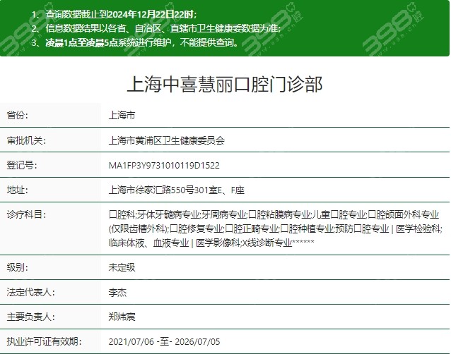 上海中喜慧丽口腔