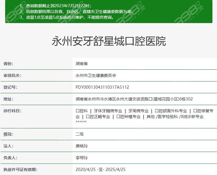 、永州安牙舒口腔医院是正规医院吗？是几级医院？