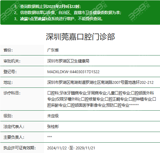深圳莞嘉口腔资质